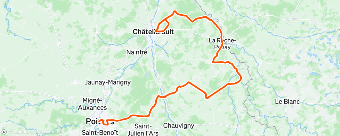 Map of the activity, Sortie vélo le midi