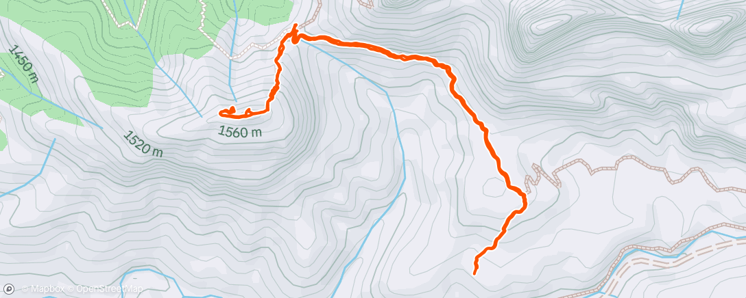 Map of the activity, Hangover Trail