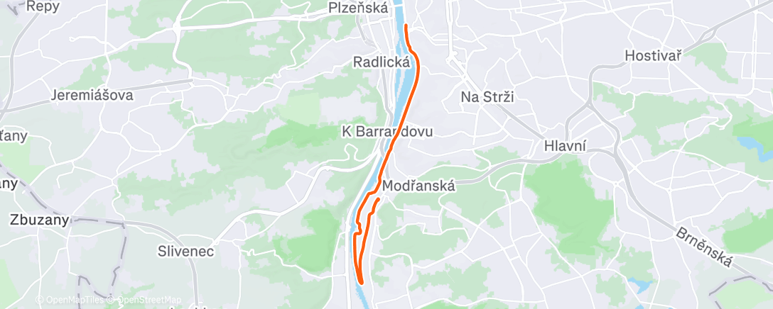 Map of the activity, Afternoon Run