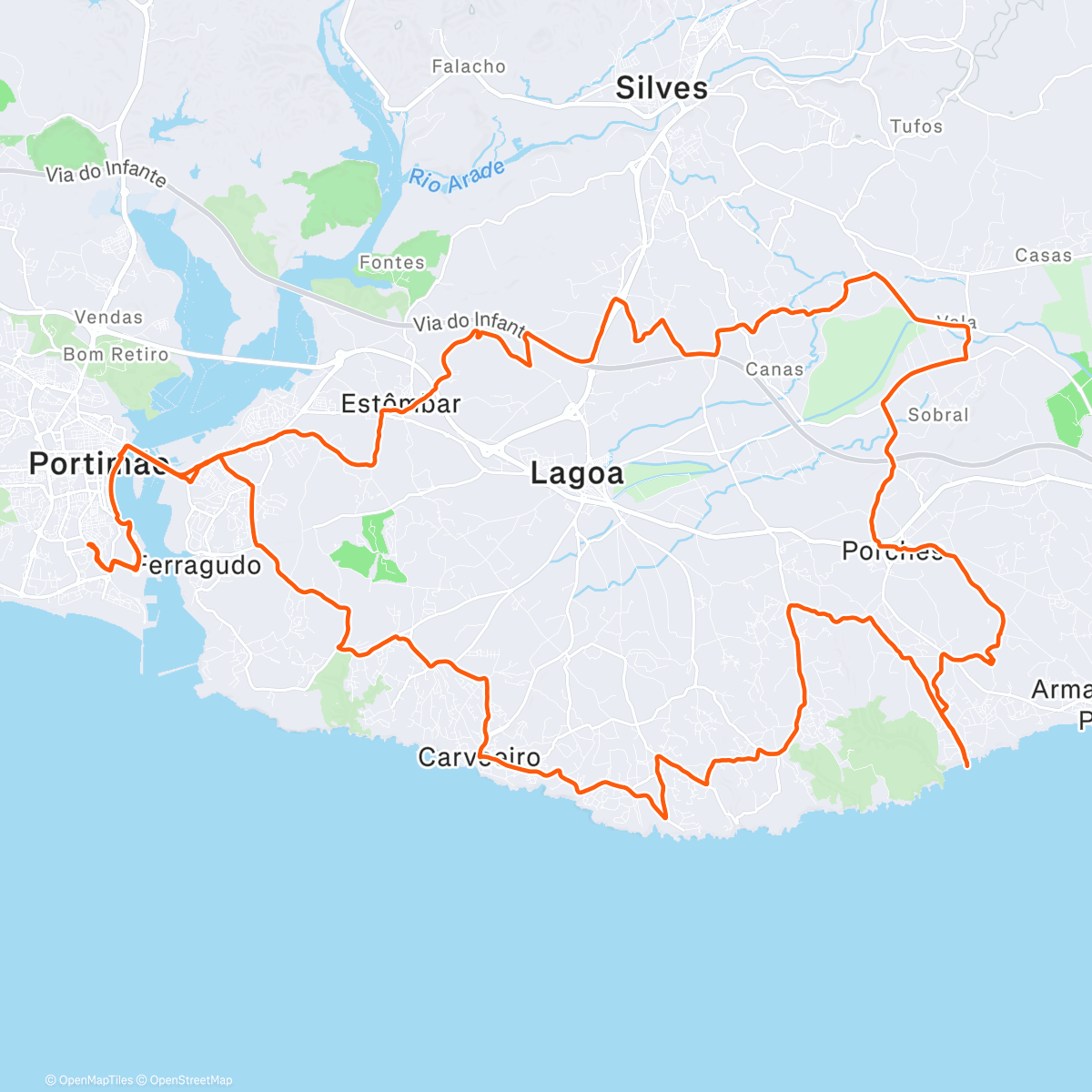 Map of the activity, Ver o mar à Sra. Da Rocha.