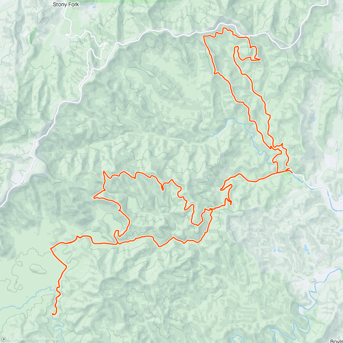 Map of the activity, Pisgah weekends are the best weekends…