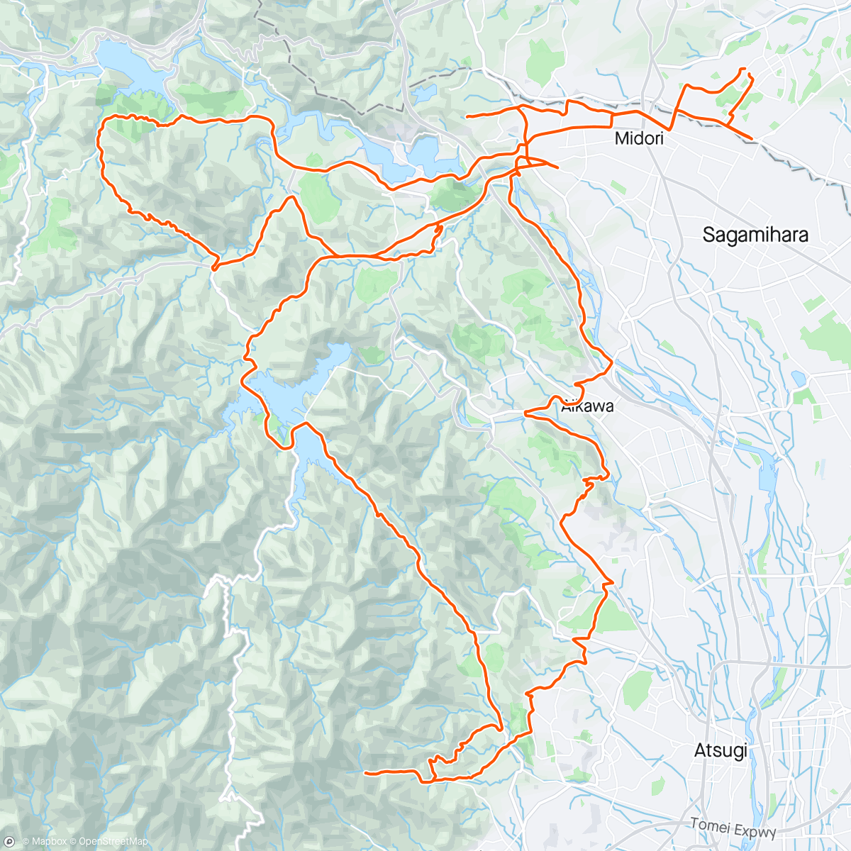Map of the activity, 朝練からの八菅山〜日向薬師〜土山