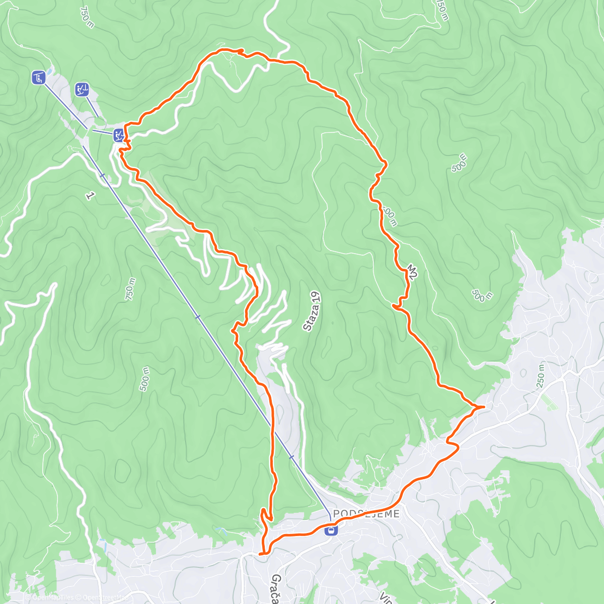 Map of the activity, Danas magla na Sljemenu