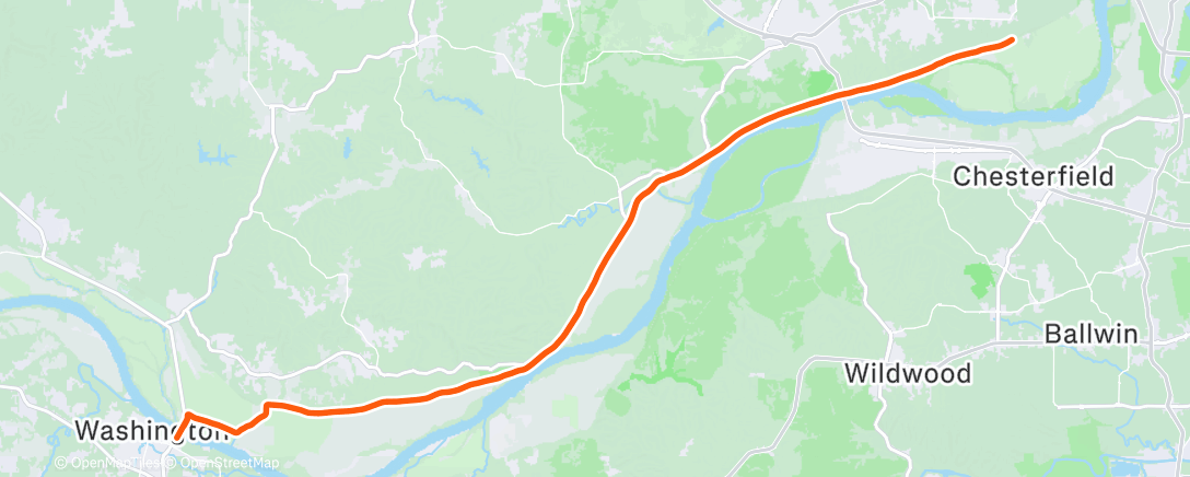 Map of the activity, Katy Trail