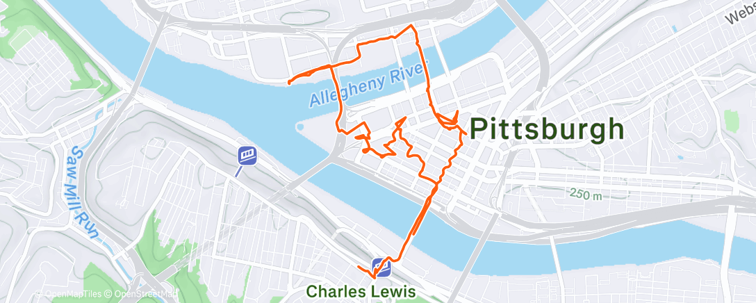 Map of the activity, Полуденная ходьба