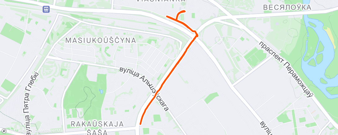 Map of the activity, Разминка+8х300/горочки+заминка