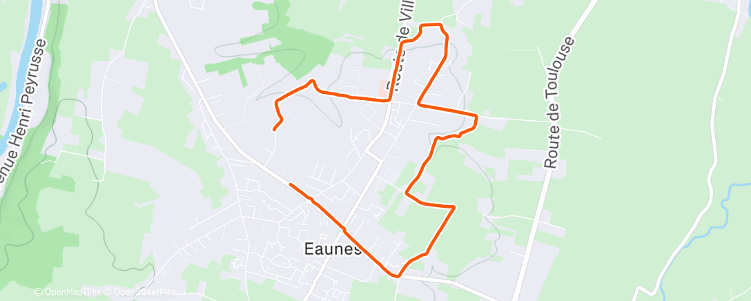 Map of the activity, Course à pied le matin