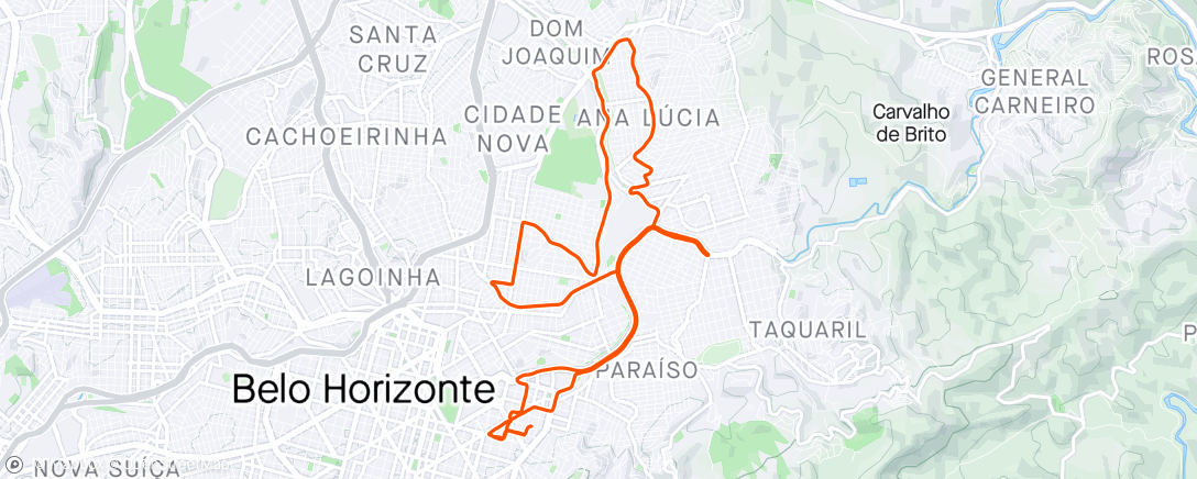 Map of the activity, Segunda-feira sem chuva