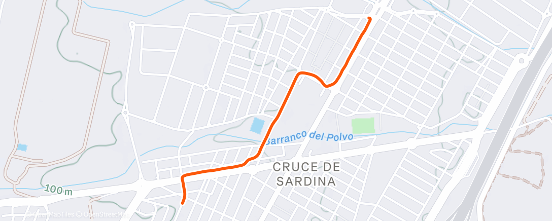 Map of the activity, Caminata de tarde
