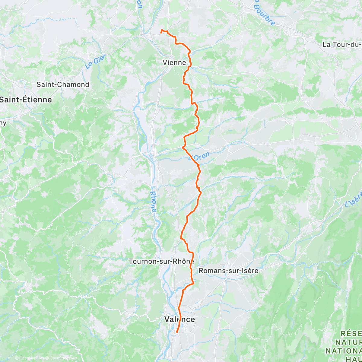 Карта физической активности (Départ  après le job et pause à Valence pour voir Brigitte BC … avant le final demain🤪)