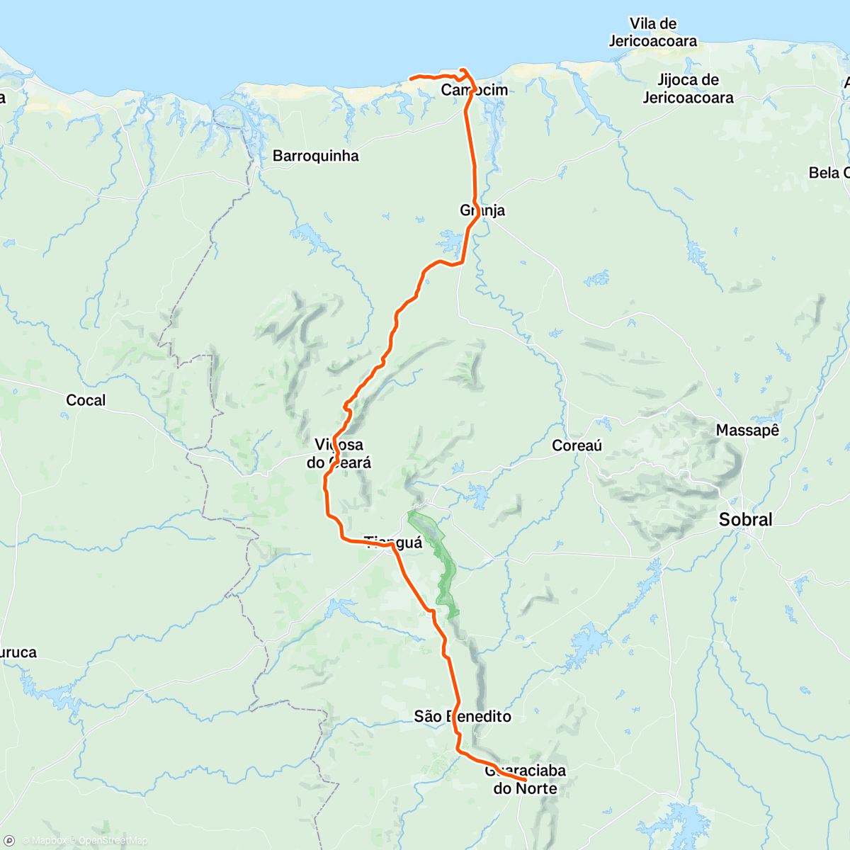 Map of the activity, Tour de Ceará