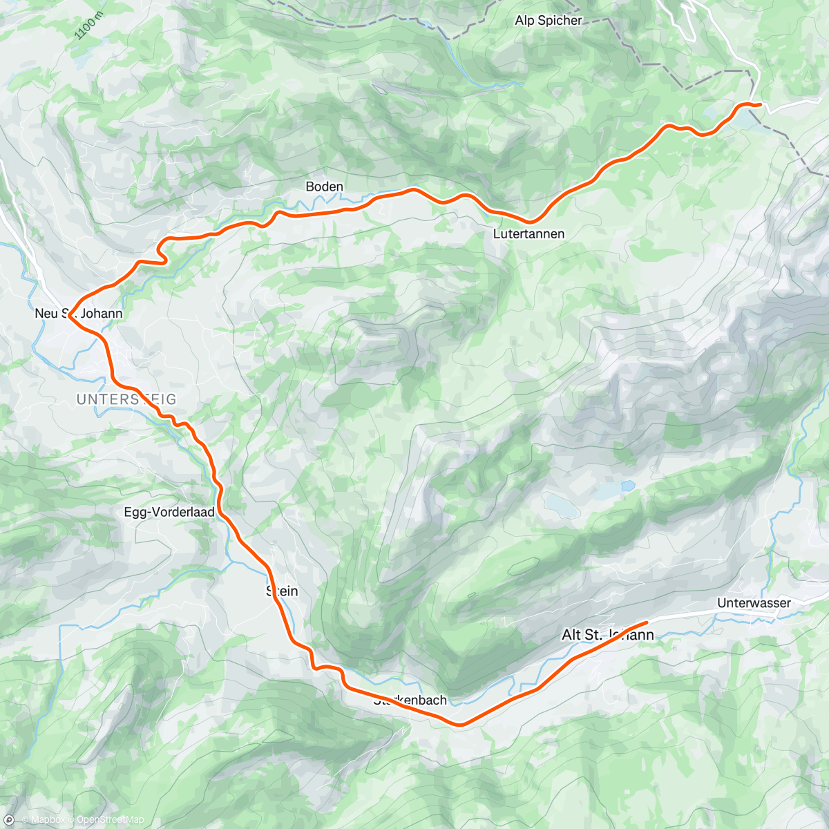 Map of the activity, ROUVY - Winter Alt St. Johan | Switzerland