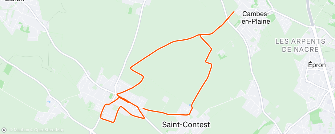 Map of the activity, Course à pied le matin