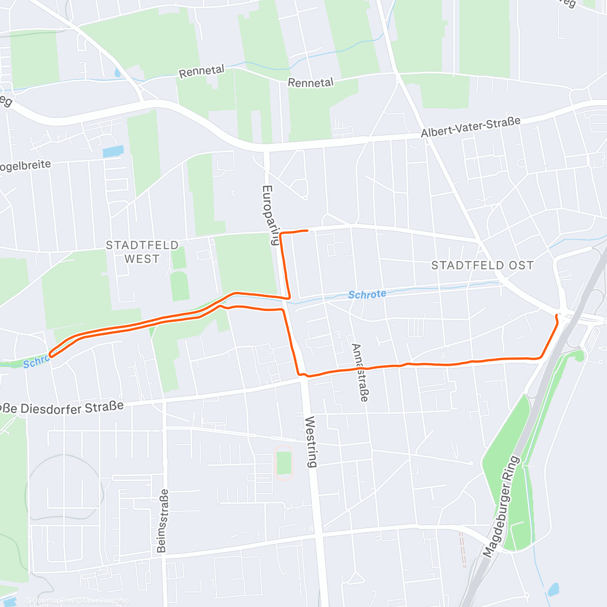 Map of the activity, Zonenlauf