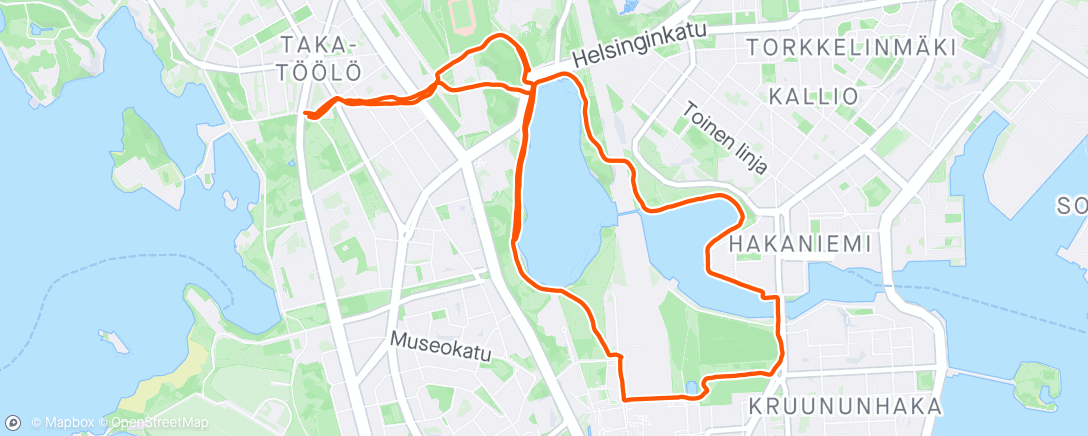 Map of the activity, Morning Run + hill strides w/Peik