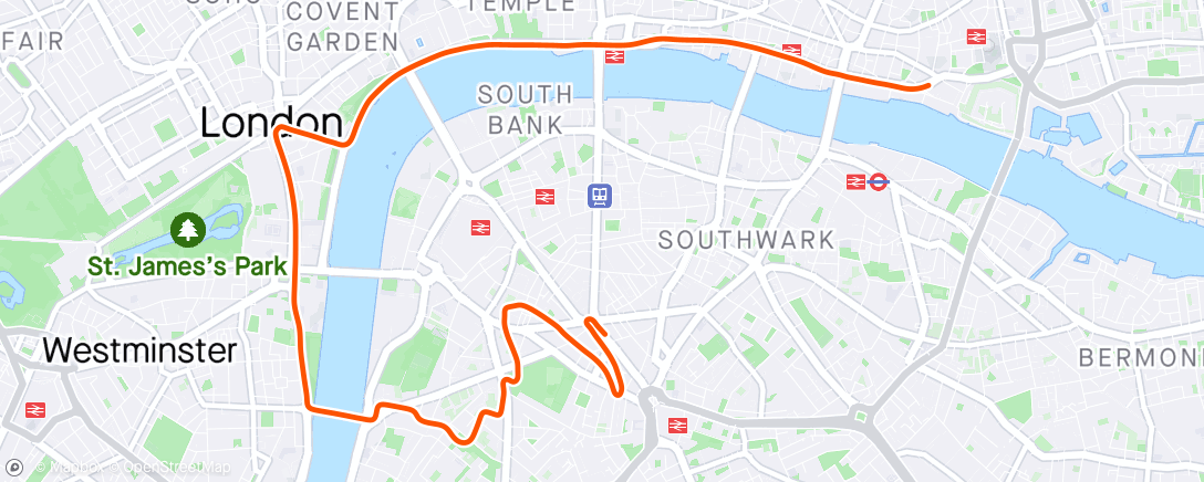 Mapa da atividade, Zwift - The Beginning in London