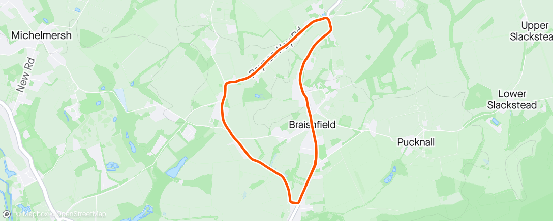Map of the activity, Braishfield 5k TT