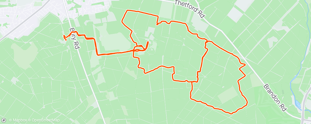 Map of the activity, (19/2023)Afternoon Mountain Bike Ride around the Beta trail in Thetford Forest with Mrs T