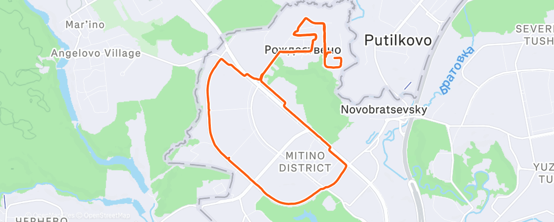 Map of the activity, Вечерний забег