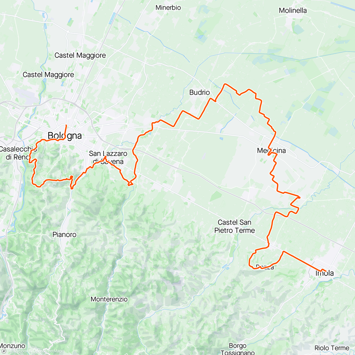 Map of the activity, D1 Emilia Romagna Bike Trail: Bologna / Imola #gravel #bkpk