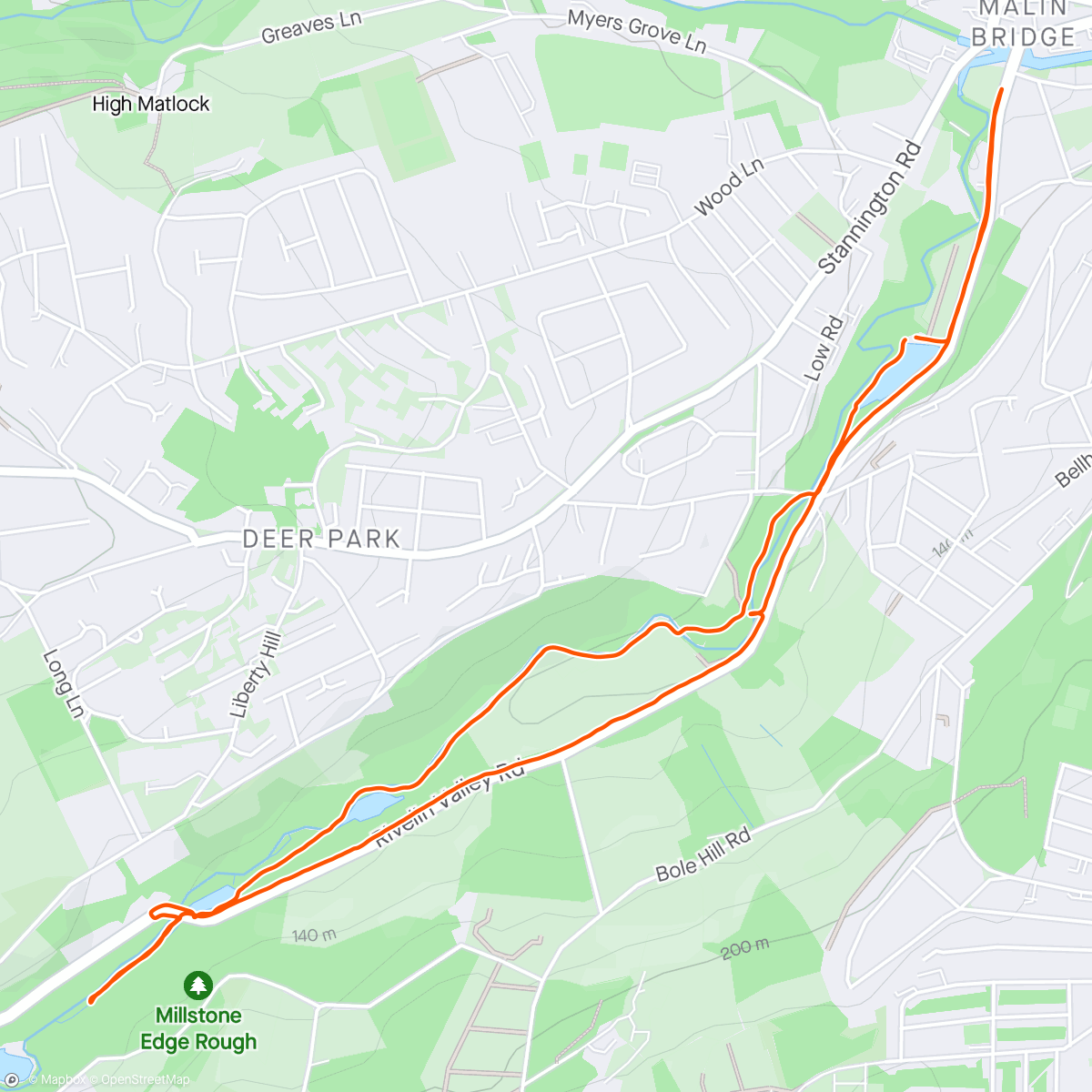 Map of the activity, Recce of Rivelin 🏃‍♀️🥵