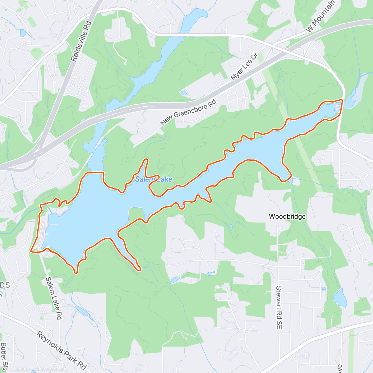 Map of the activity, lake loop