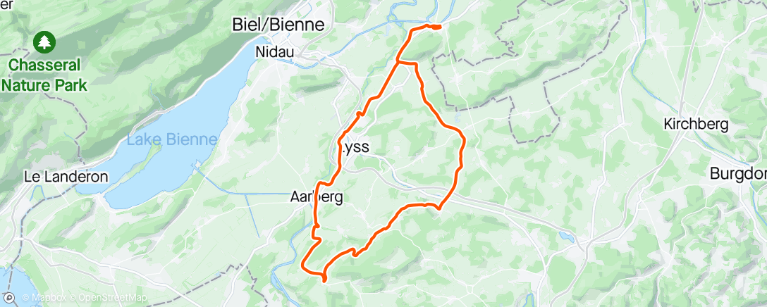 Mapa de la actividad, Radträff Büren Frienisbergrunde
