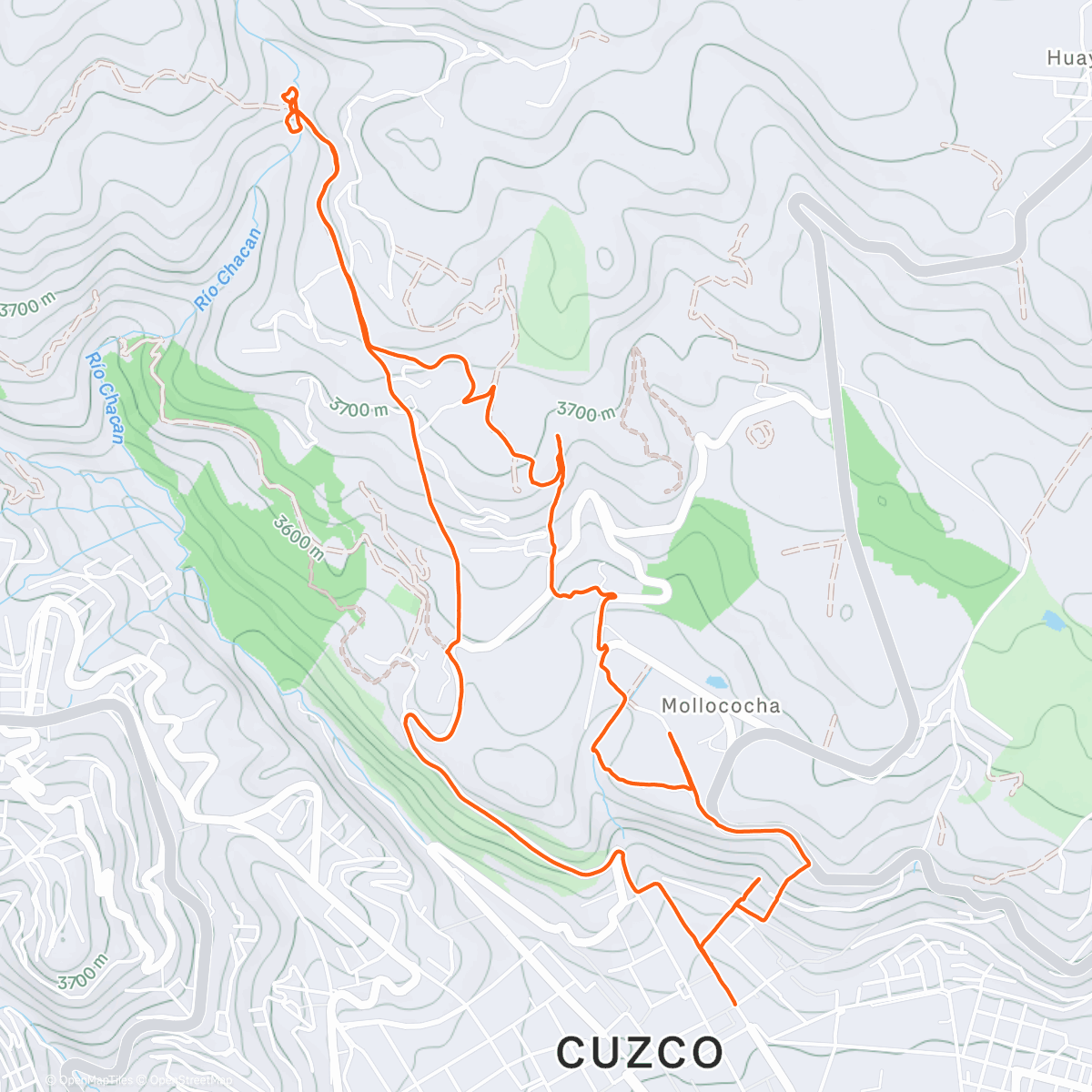 Map of the activity, Balcón del diablo Cusco