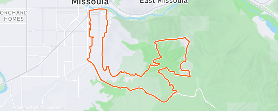 Map of the activity, Evening Mountain Bike Ride