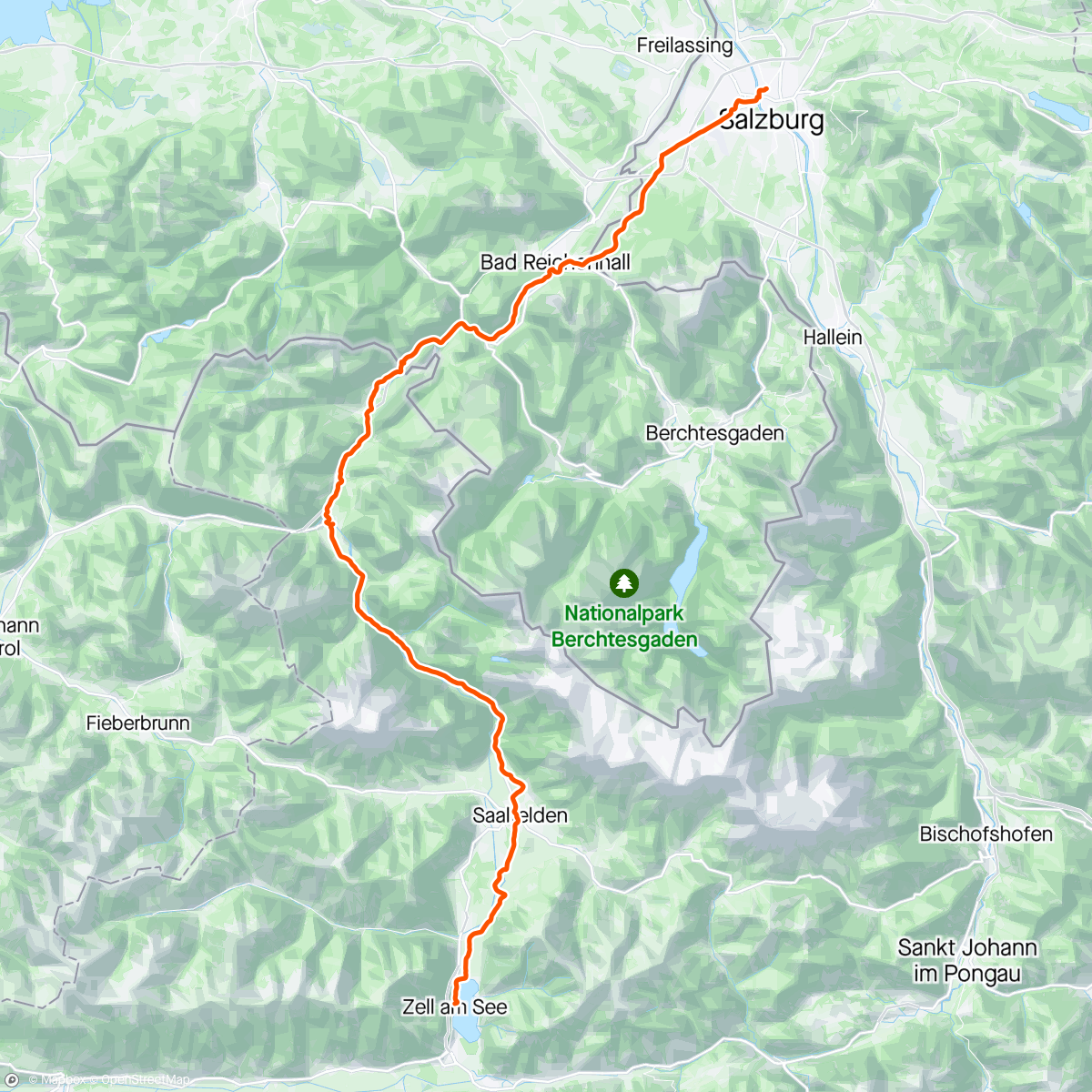 Map of the activity, Salzbourg - Zell am see