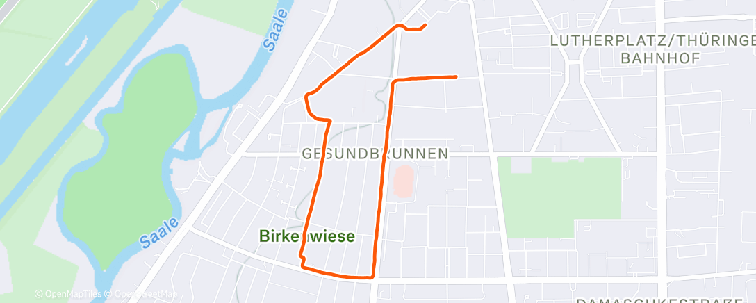 Map of the activity, Night Run