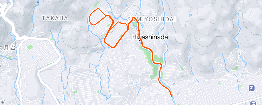 Map of the activity, 渦ヶ森Run