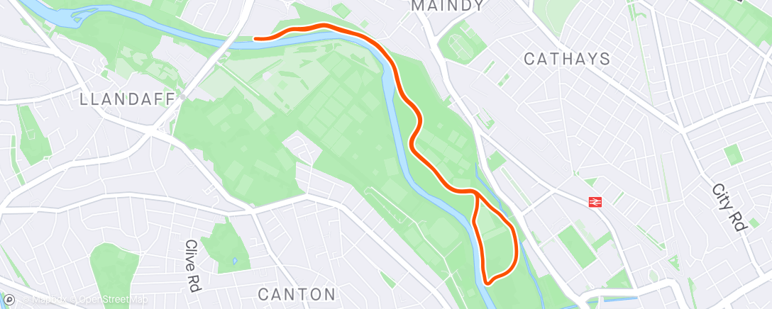 Map of the activity, Cardiff parkrun
