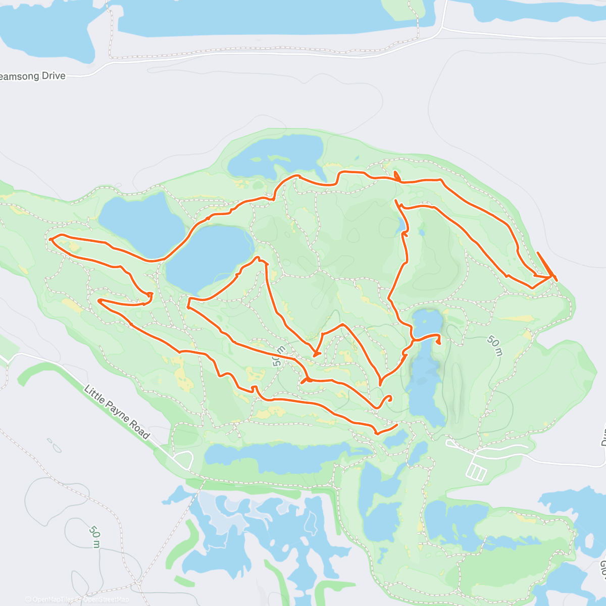 Map of the activity, Morning Golf