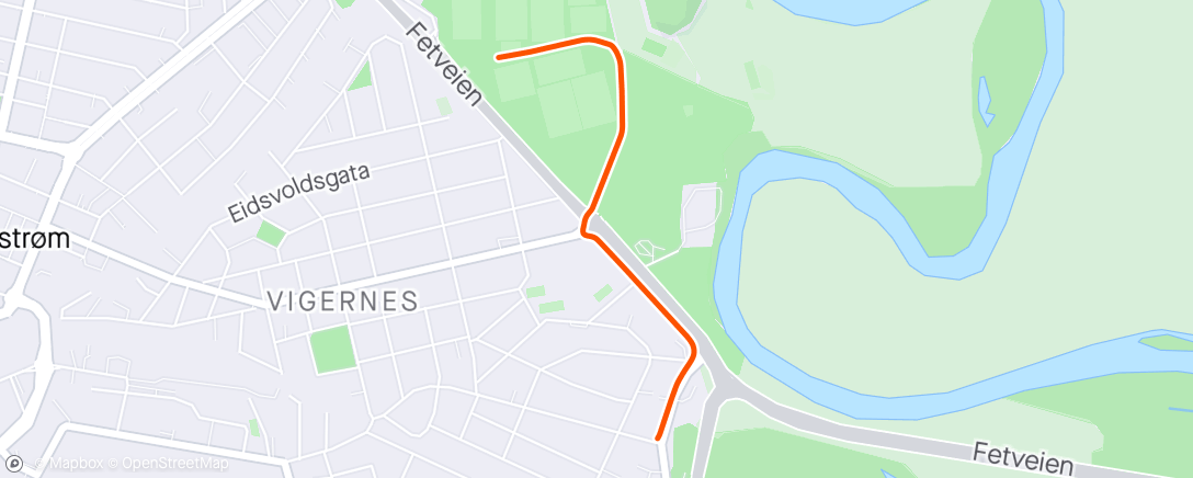 Map of the activity, Jogg hjem, ble til jogg til sparkesykkel 😅