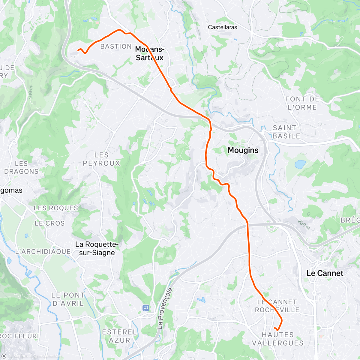 Map of the activity, Afternoon Ride