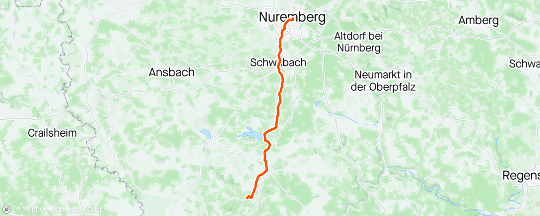 活动地图，1. Mai Tour: Treuchtlingen nach Nürnberg mit Sandra