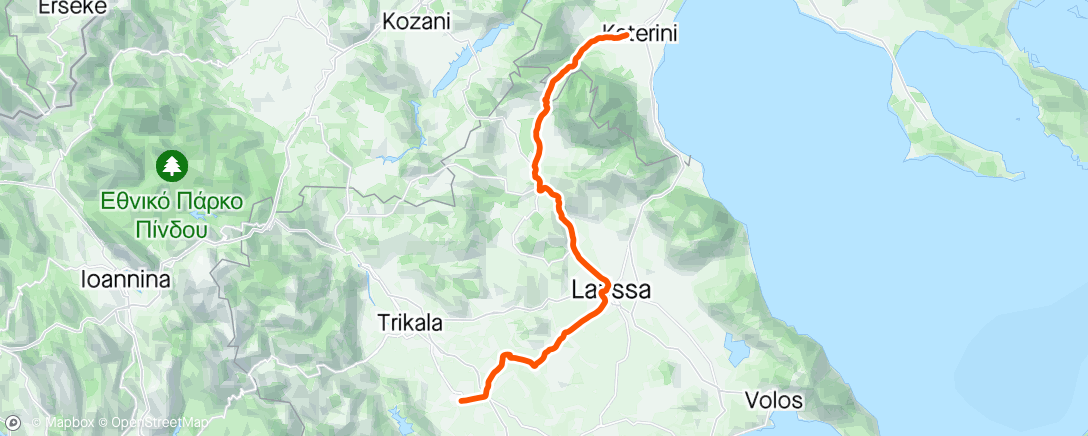 Map of the activity, Tour of Hellas #2