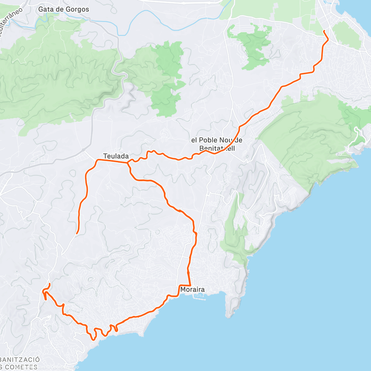 Map of the activity, Afternoon Ride