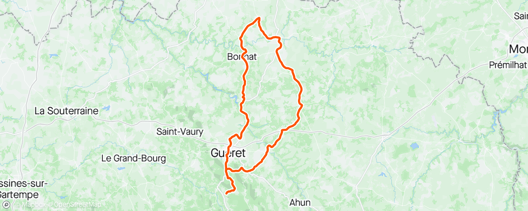 Map of the activity, De retour sur le bike
