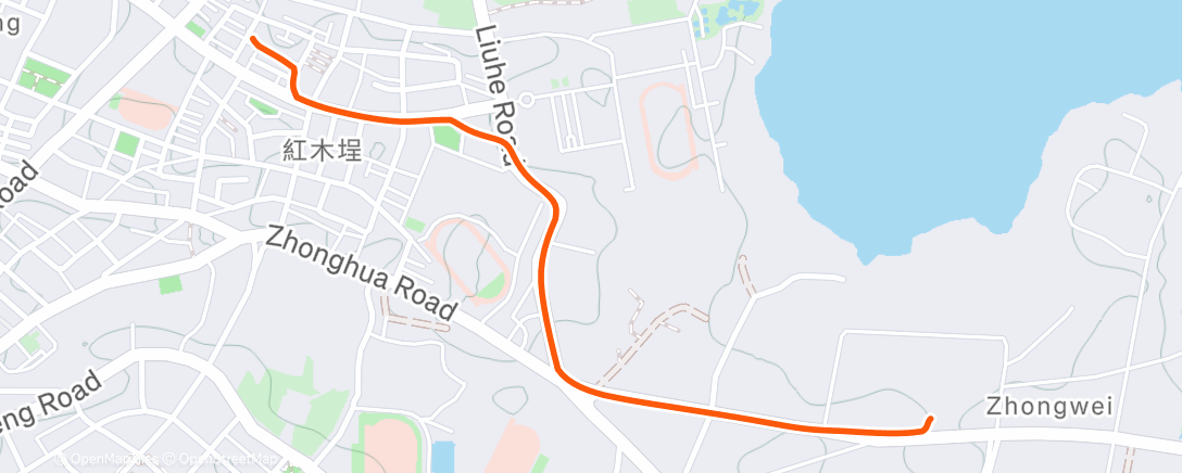 Map of the activity, 晚間騎乘