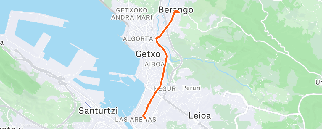 Map of the activity, Caminata de tarde