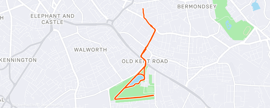 Map of the activity, Afternoon Run