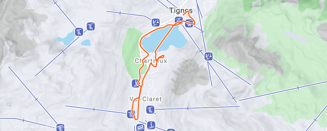 Map of the activity, Afternoon Run