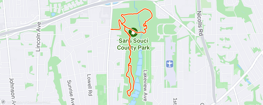 Map of the activity, Lunch Trail Run