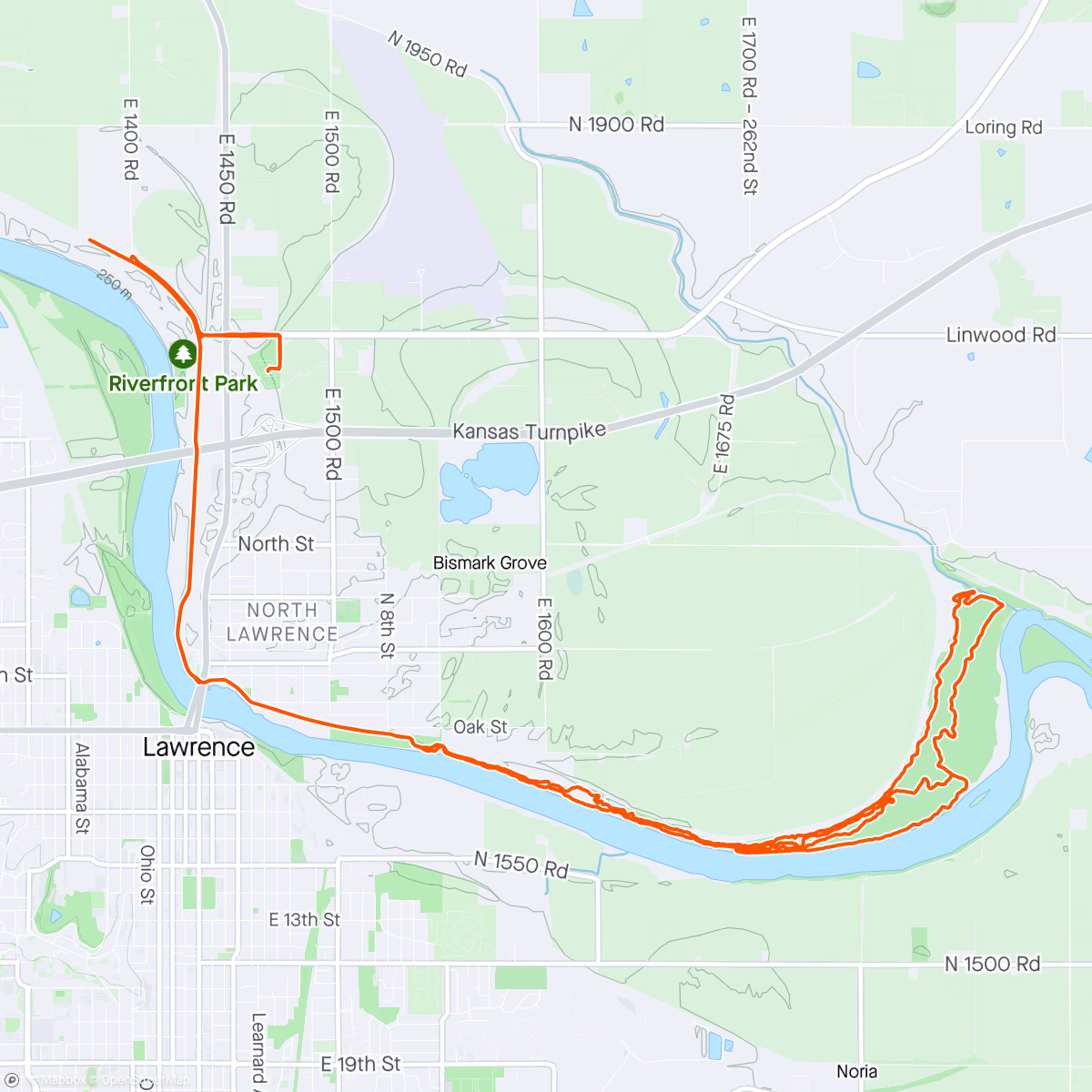 Mapa da atividade, Mountain Bike Ride