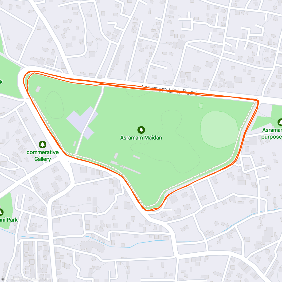 Map of the activity, Sunday Run