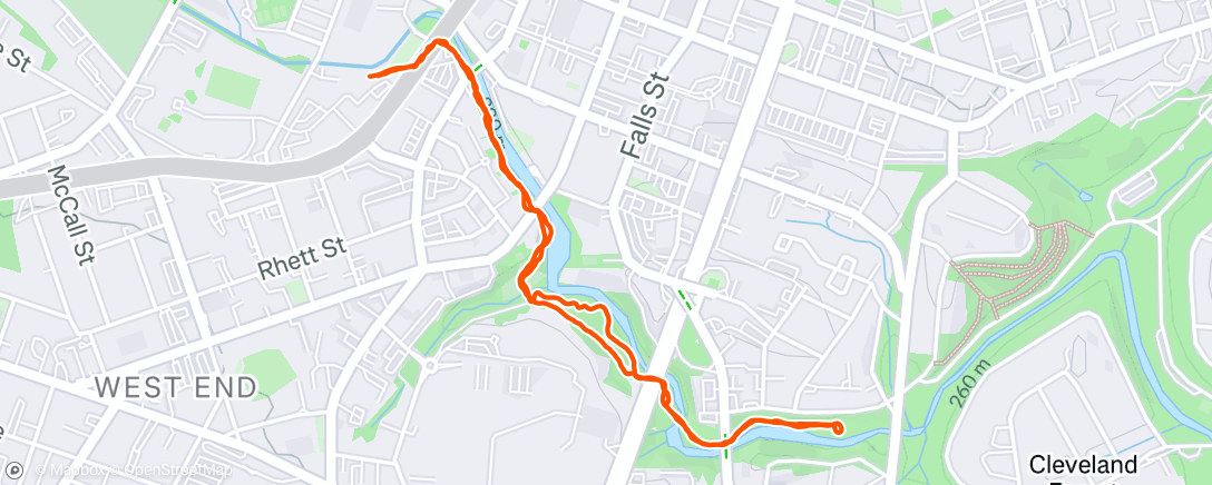 Map of the activity, Evening Hike
