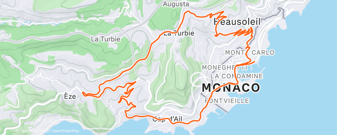 Map of the activity, Afternoon Ride