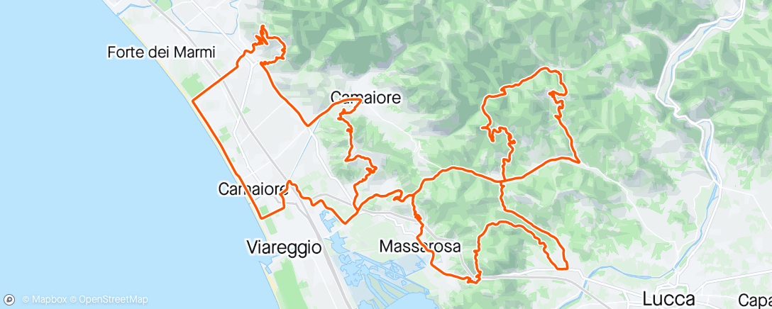 Map of the activity, Granfondo della Versilia